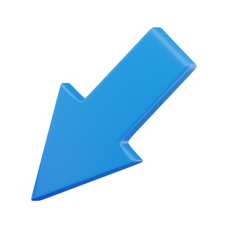 Arrow Down Left  3D Icon