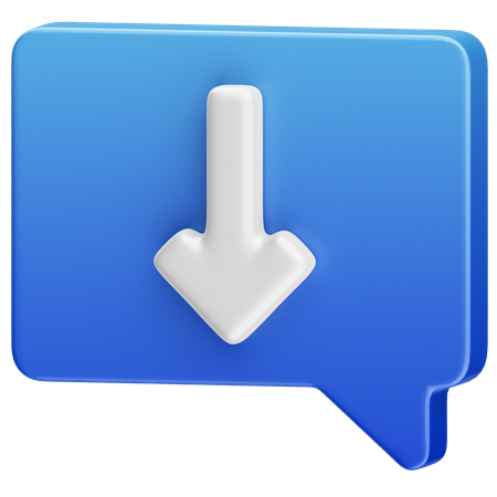 Arrow Down Message  3D Icon