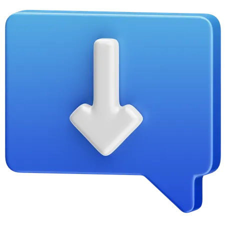 Arrow Down Message  3D Icon