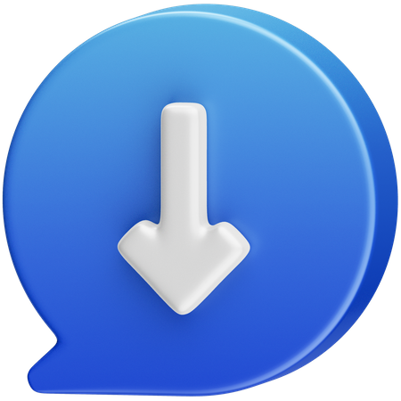 Arrow Down Message  3D Icon