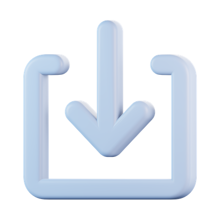 Arrow Down To Square  3D Icon