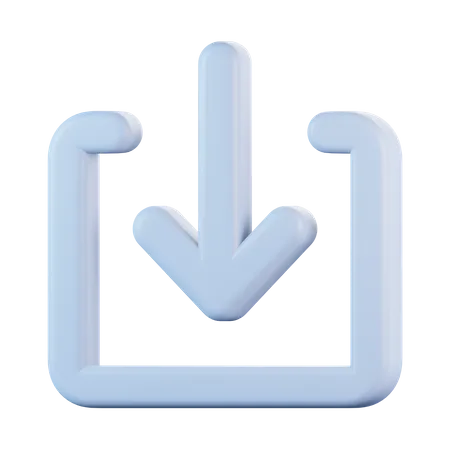 Arrow Down To Square  3D Icon