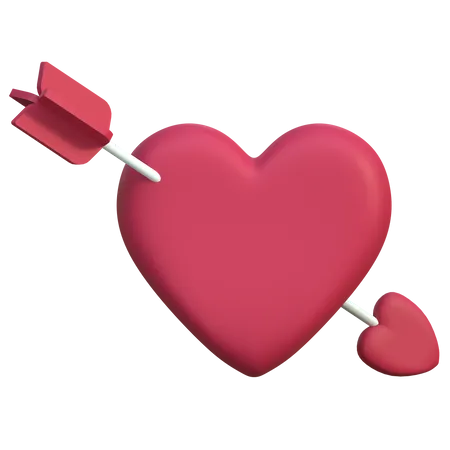 Arrow Heart Icon Valentines Day 3 D Illustration 3D Icon