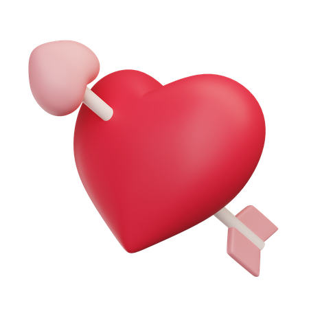 Arrow Piercing The Heart  3D Icon