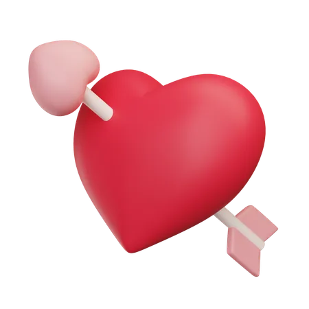 Arrow Piercing The Heart  3D Icon