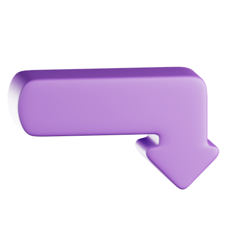Arrow Pointing Down And Right  3D Icon