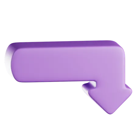 Arrow Pointing Down And Right  3D Icon