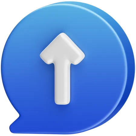 Arrow Up Message  3D Icon