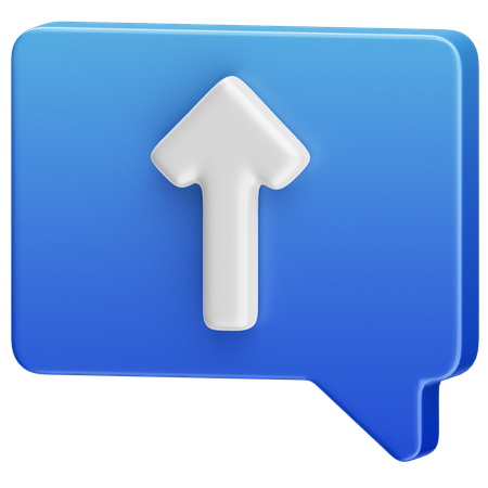 Arrow Up Message  3D Icon
