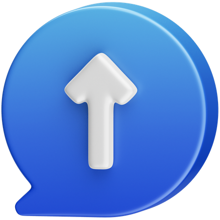 Arrow Up Message  3D Icon