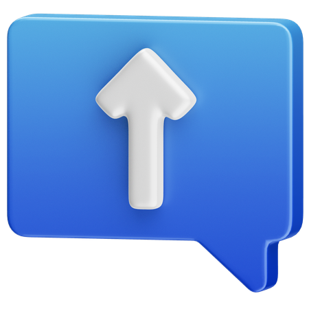 Arrow Up Message  3D Icon