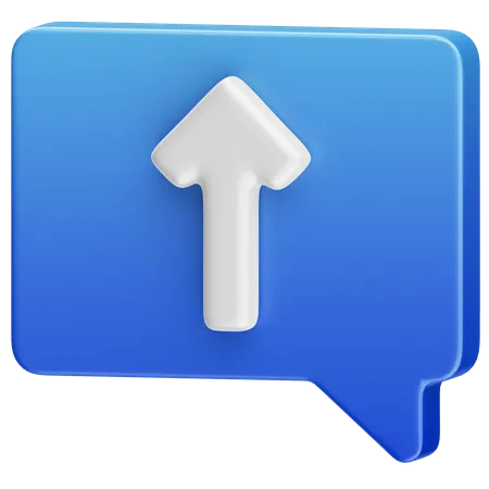 Arrow Up Message  3D Icon