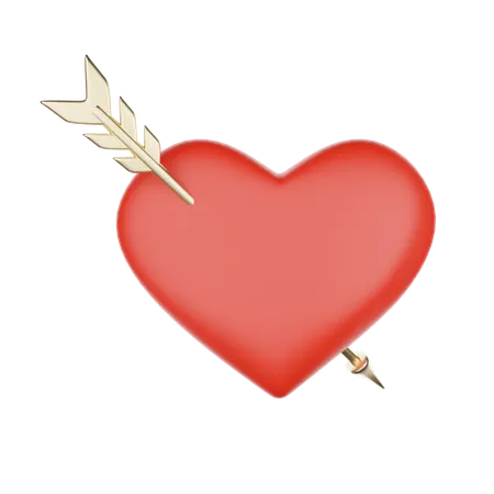 Arrow with Heart  3D Icon