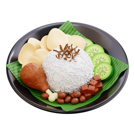 Arroz con coco indonesio  3D Icon