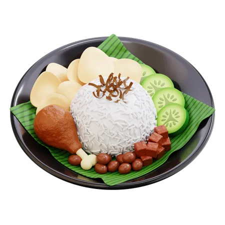 Arroz con coco indonesio  3D Icon