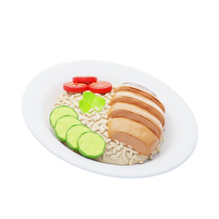 Arroz con pollo  3D Icon