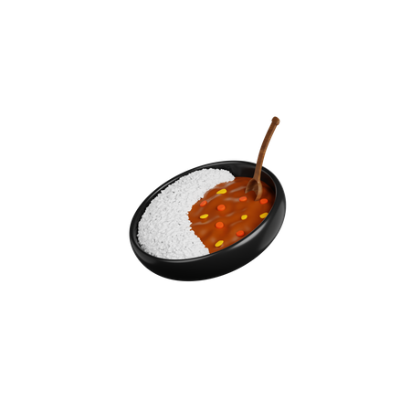 Arroz al curry  3D Icon
