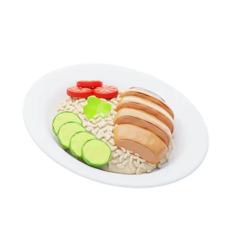 Arroz de frango  3D Icon