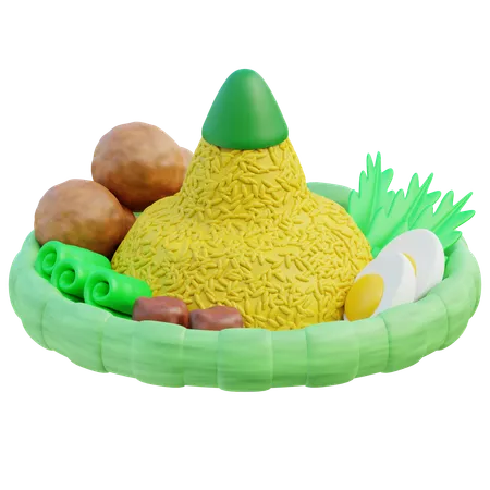 Arroz em forma de cone  3D Icon