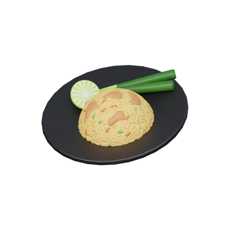 Arroz frito  3D Icon