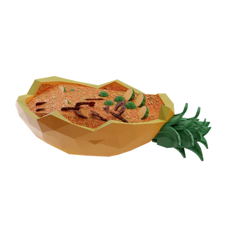 Arroz frito com abacaxi  3D Icon