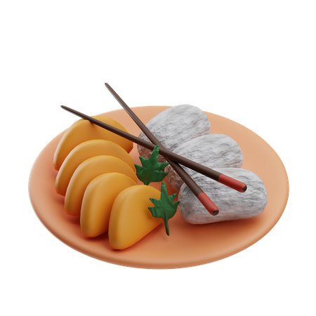 Arroz asado con mango  3D Icon