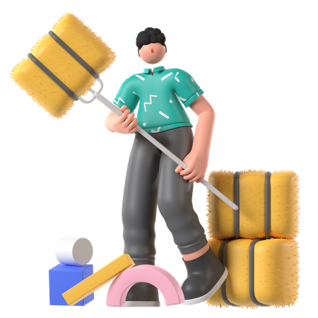 Arrume o feno  3D Icon