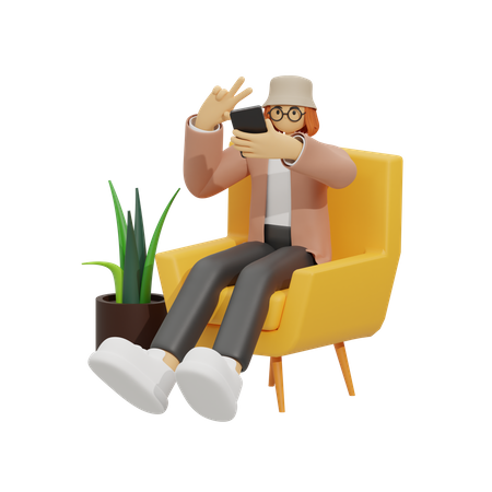 Arte da selfie  3D Icon