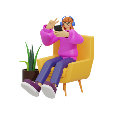 Arte da selfie  3D Icon