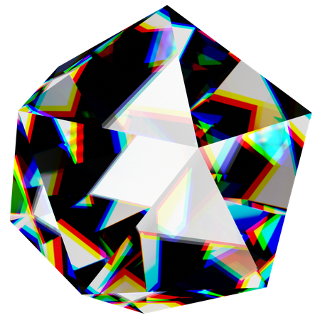 Arte de dispersão geométrica abstrata  3D Icon