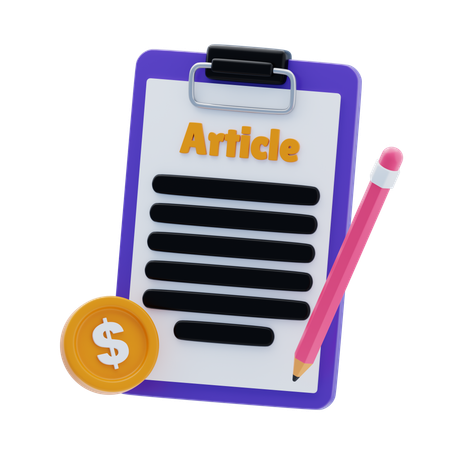 Article payant  3D Icon