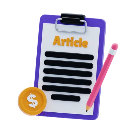 Article payant  3D Icon