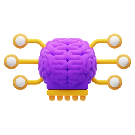Artificial Intelligence Of Brain 3D Icon