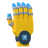 artificial hand 3d logo