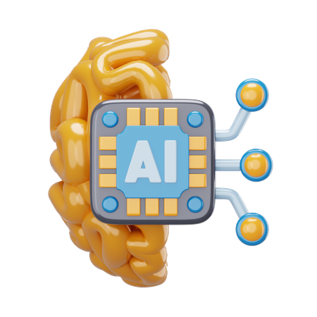 Artificial Intellegence Brain  3D Icon