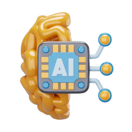 Artificial Intellegence Brain  3D Icon
