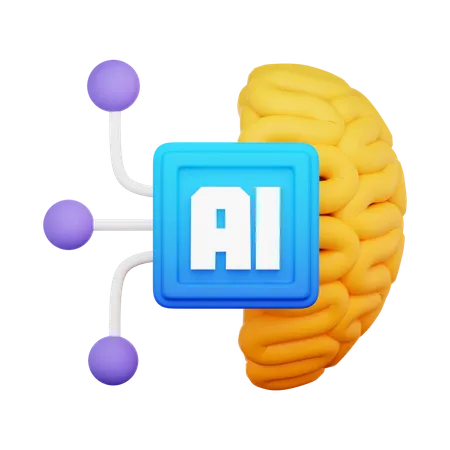 Artificial Intellegence Brain 3D Icon