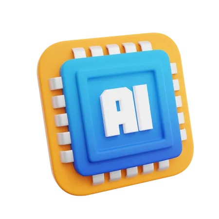 Artificial Intellegence Chip  3D Icon