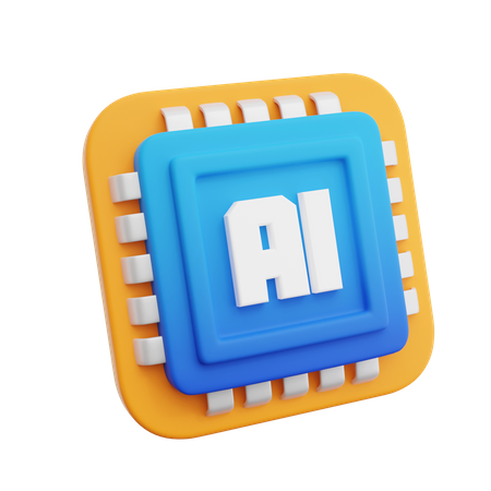 Artificial Intellegence Chip 3D Icon