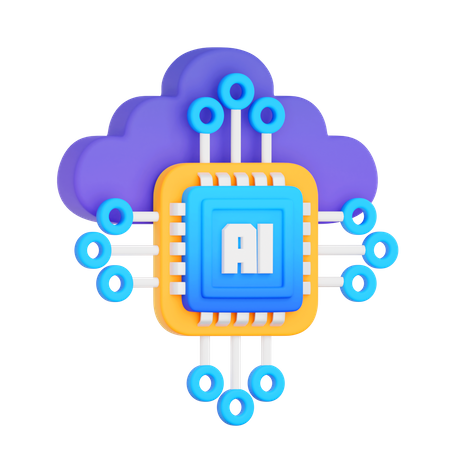 Artificial Intellegence Chip Processor  3D Icon