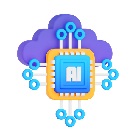Artificial Intellegence Chip Processor  3D Icon