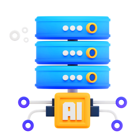 Artificial Intellegence Database 3D Icon