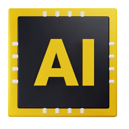 3 D Artificial Intelligence AI Illustration With Alpha Background 3D Icon