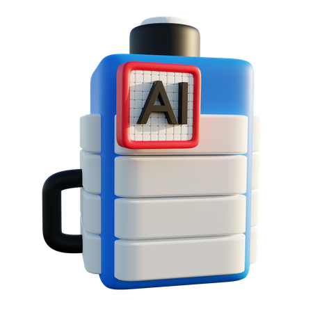 Artificial Intelligence Battery  3D Icon