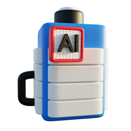 Artificial Intelligence Battery  3D Icon