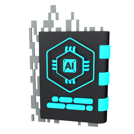 Artificial Intelligence Book  3D Icon