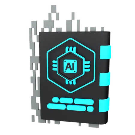 Artificial Intelligence Book  3D Icon