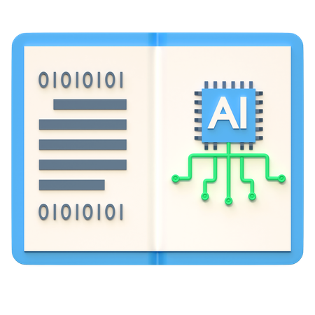 Artificial Intelligence Book 3D Icon