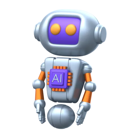 Artificial Intelligence Bot 3 D Icon Pack 3D Icon