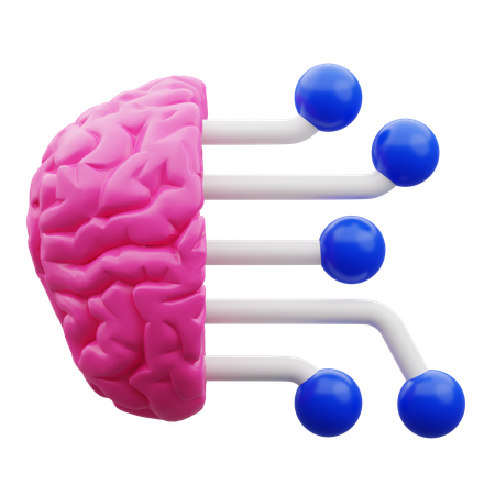 Artificial Intelligence Brain  3D Icon